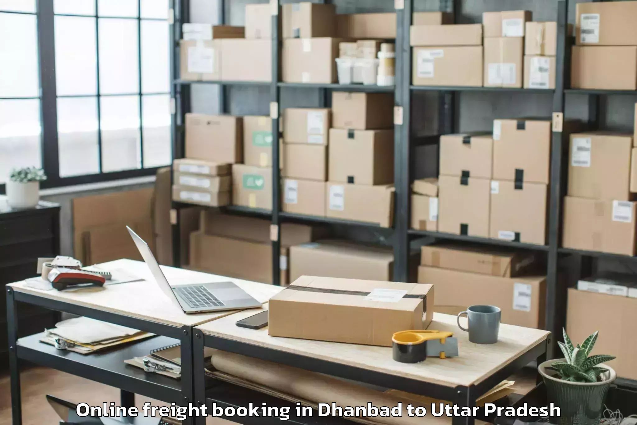 Leading Dhanbad to Ganj Dundwara Online Freight Booking Provider